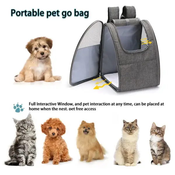 Lightweight Small Dog Backpack with Front Opening and Mesh - Image 6