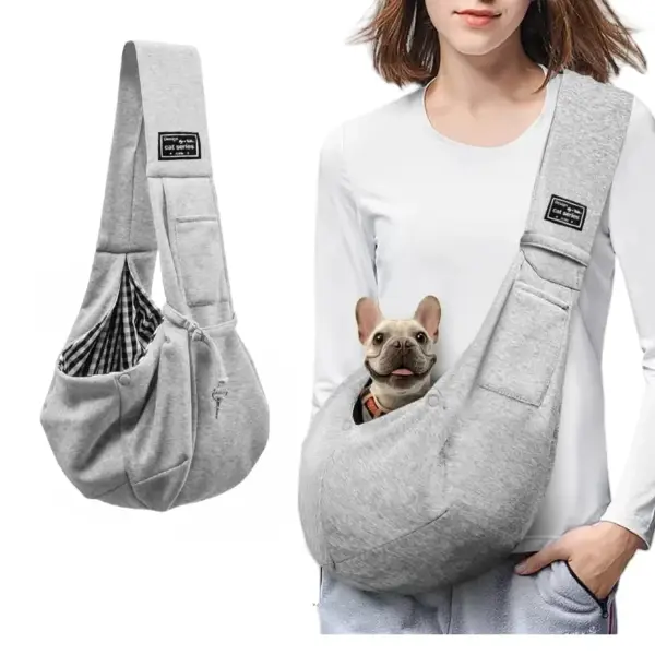 Dog Sling Carrier – Comfortable Cotton Shoulder Bag for Dogs