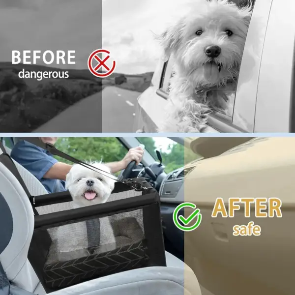 Dog Carrier for Car | Removable Pet Bed & Safety Seat - Image 5
