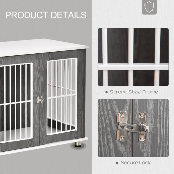 Puppy Cage For Small Dogs | Grey & White Wooden Furniture - Image 5