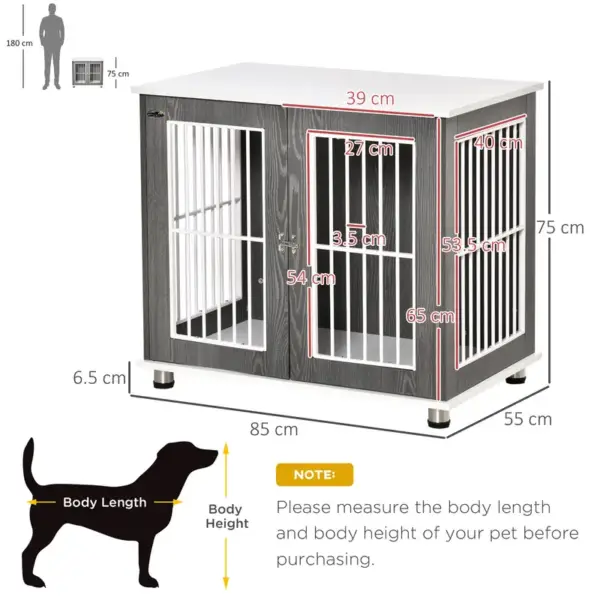 Puppy Cage For Small Dogs | Grey & White Wooden Furniture - Image 2