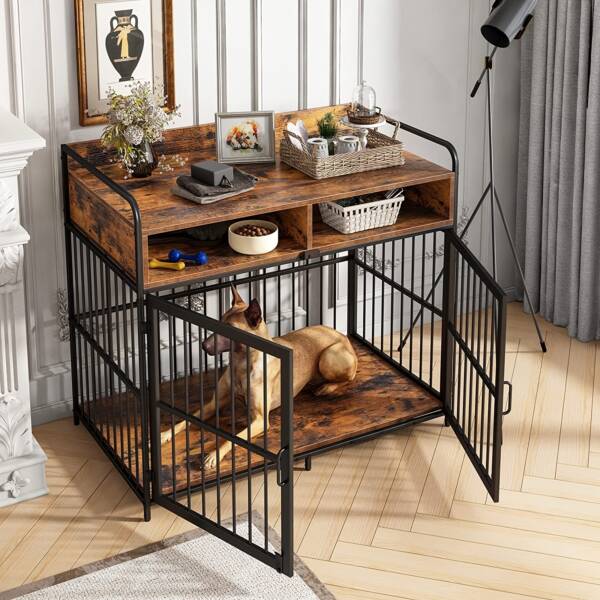 Small Dog Cage with Storage Drawer - Furniture Style - Image 9