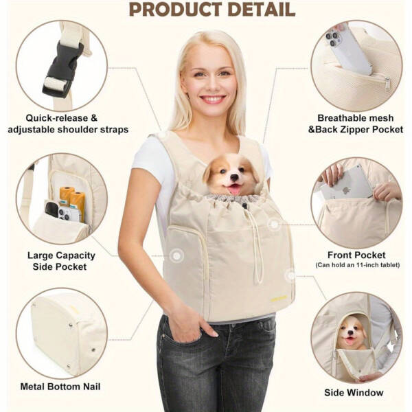 Soft Dog Front Carrier for Small Pets - Easy to Carry - Image 5
