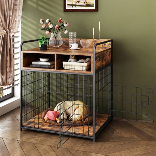 Small Dog Cage with Storage Drawer - Furniture Style - Image 2