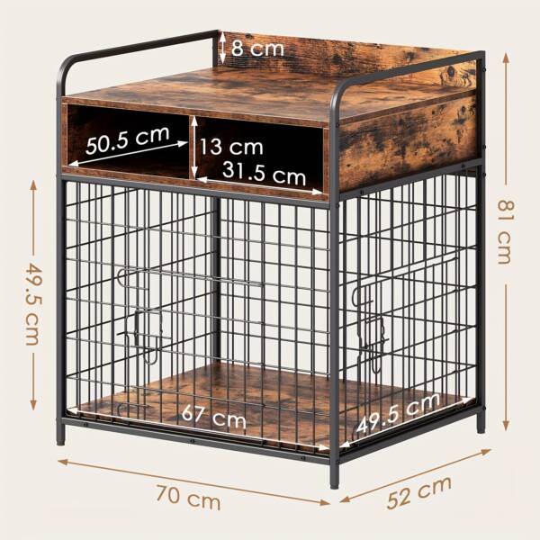 Dog Cage for Large Dogs - Wooden Pet Crate with Storage Drawers - Image 7
