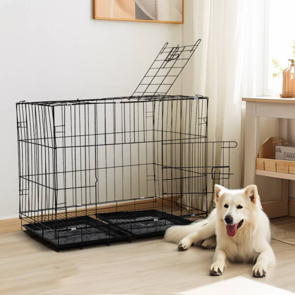 Dog Cage Small to Large | Metal Pet Crate with Pull-Out Tray - Image 4