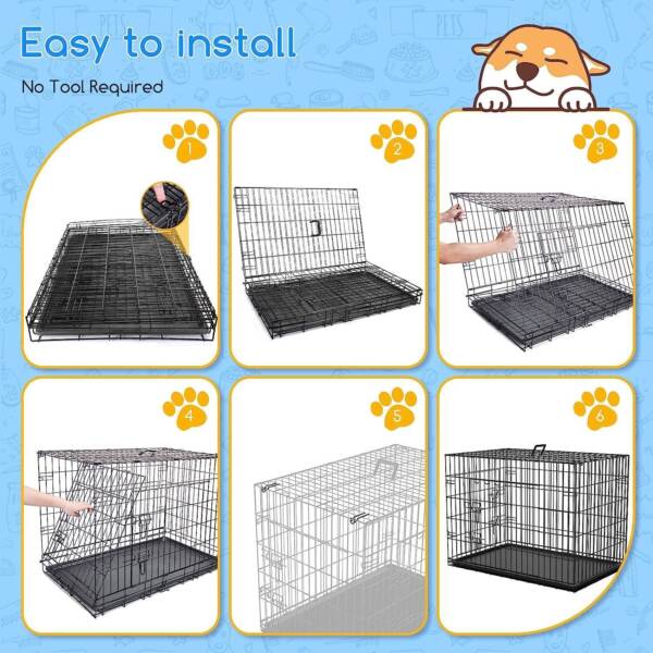 Small, Medium & Large Dog Cage | Foldable Metal Pet Crate - Image 2