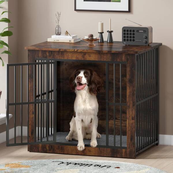 Small & Medium Dog Cage - Vintage Furniture Kennel - Image 3