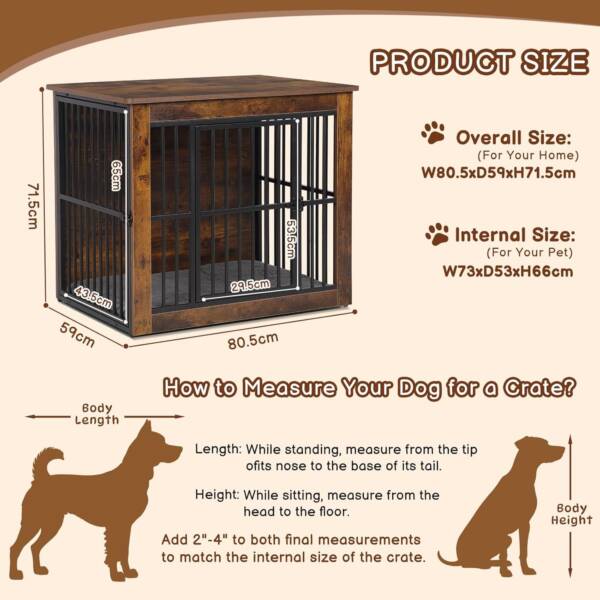 Small & Medium Dog Cage - Vintage Furniture Kennel - Image 2