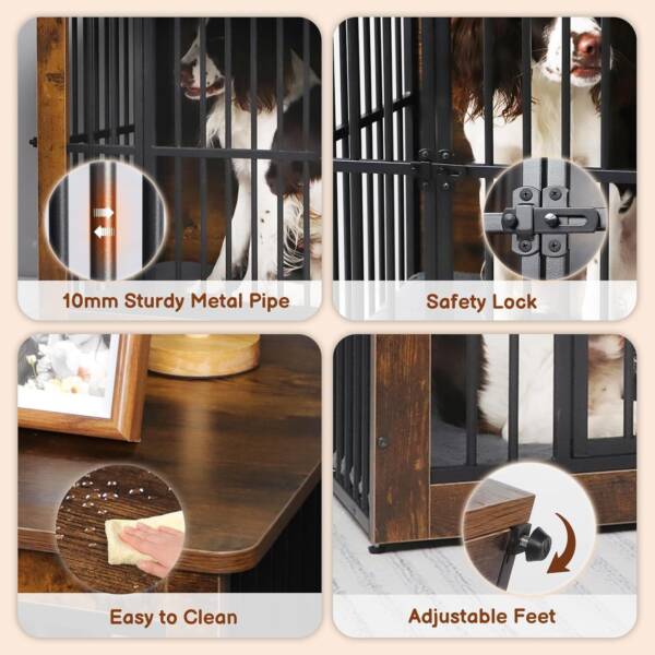 Small & Medium Dog Cage - Vintage Furniture Kennel - Image 6