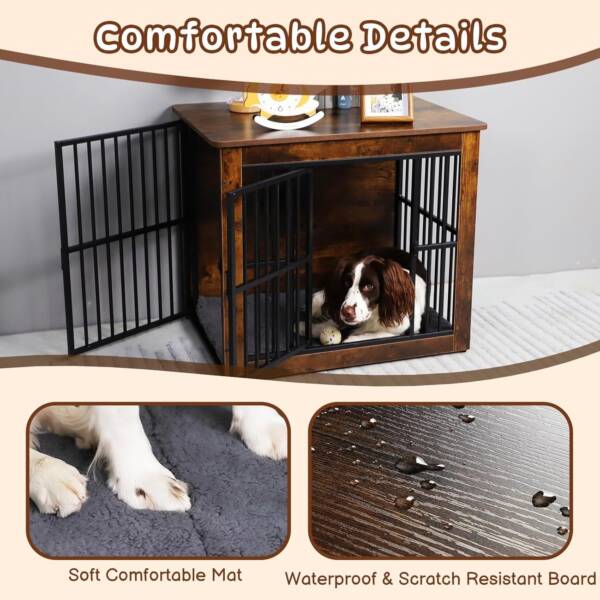 Small & Medium Dog Cage - Vintage Furniture Kennel - Image 9