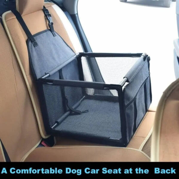 Small Dog Car Seat with Waterproof Base & Mesh Window - Image 5