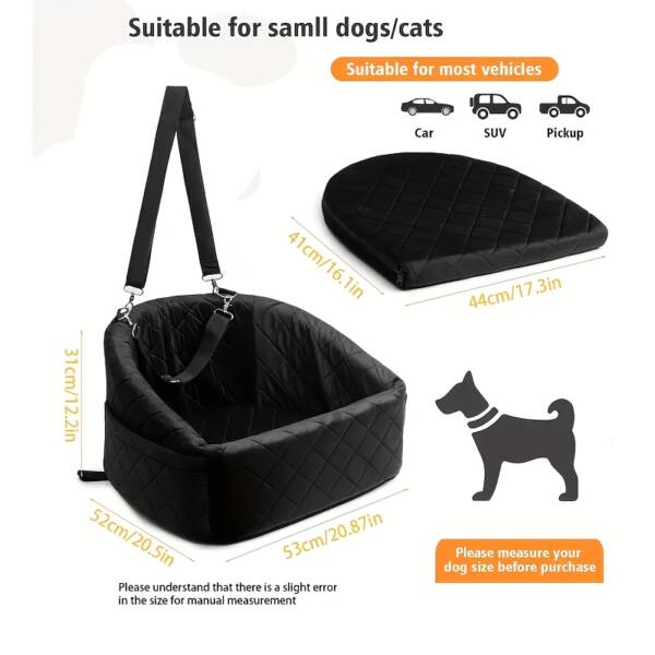Adjustable Dog Car Seat Carrier with Belt for Safe Journeys - Image 3