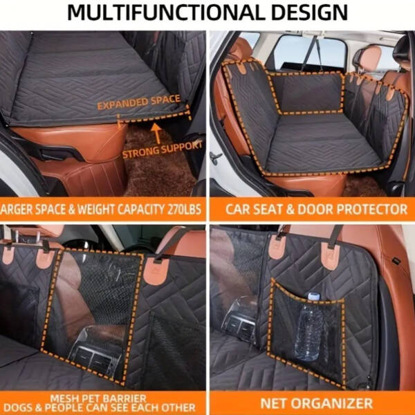 Large Dog Car Seat Cover with Hard Bottom Support - Image 7