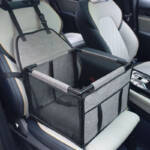 Small Dog Car Seat with Waterproof Base & Mesh Window