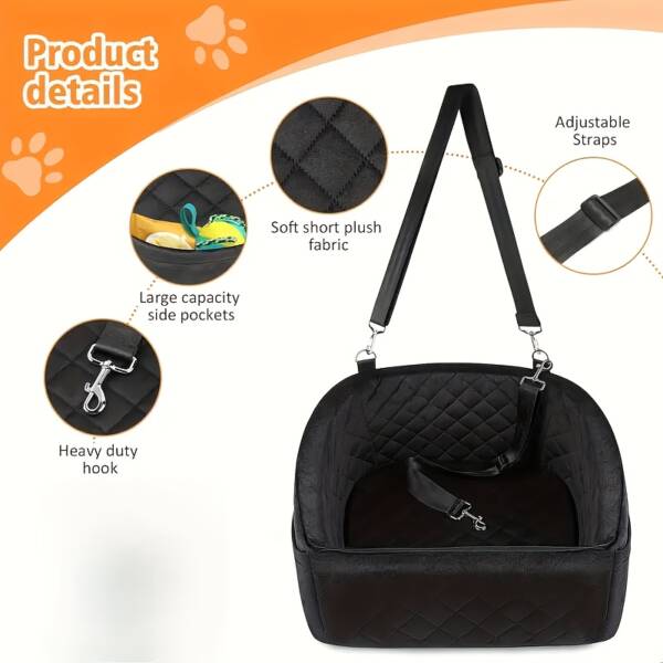 Adjustable Dog Car Seat Carrier with Belt for Safe Journeys - Image 5