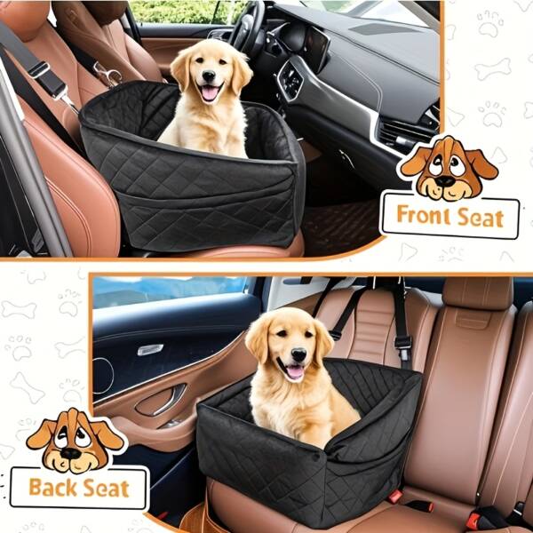 Adjustable Dog Car Seat Carrier with Belt for Safe Journeys - Image 7