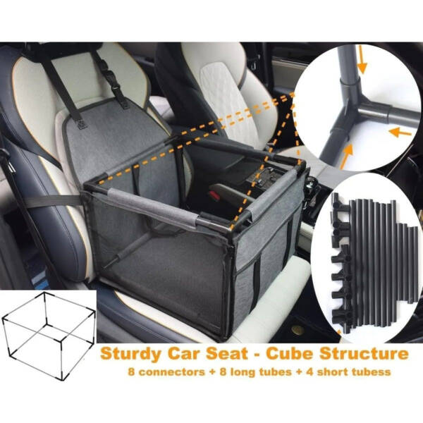 Small Dog Car Seat with Waterproof Base & Mesh Window - Image 4